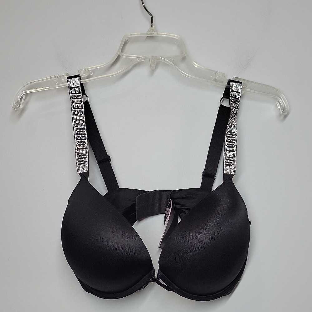 Victoria's Secret Bombshell Shine Strap Adds 2 Cups Padded Push Up bra 36DD